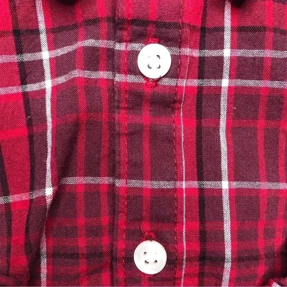 The Children’s Place Onesie Red/Black/White Plaid collared Buttoned 3-6 Months - Picture 6 of 16